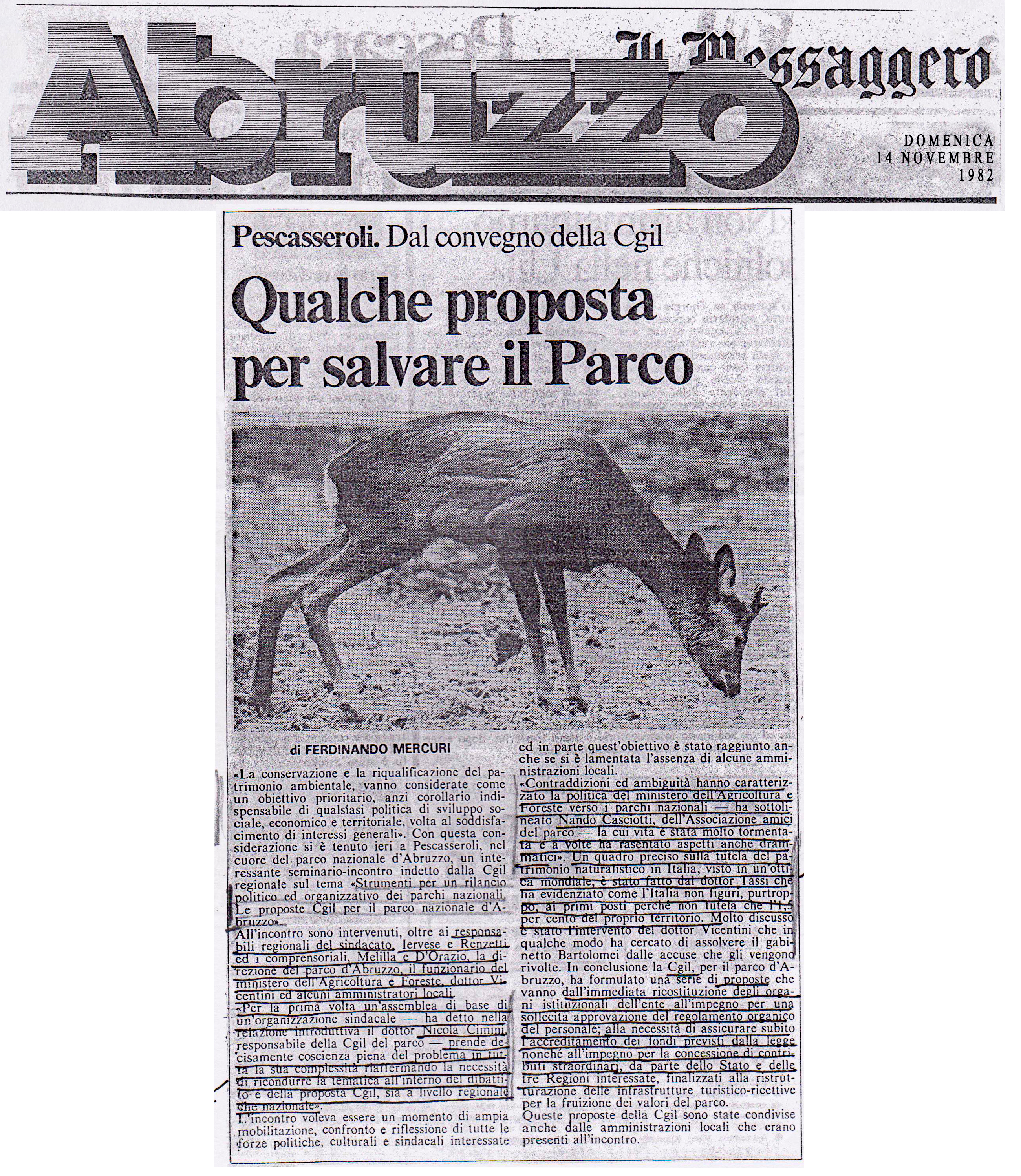 1982.11.14. Messaggero. Convegno Pescasseroli sul Pna